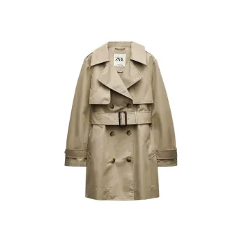 ZARA ZW Series Trench Coat Women's Yellow