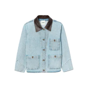 Sandro Contrasting collar Denim Jacket