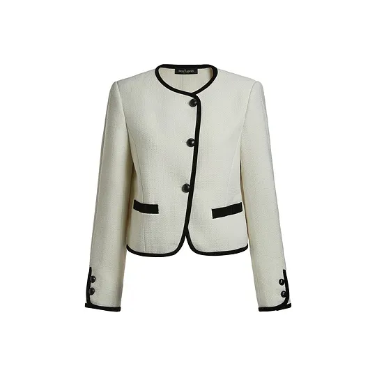 Rich Radi Q's Cropped Coats Women's Beige Apricot-0