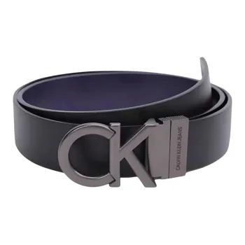 CALVIN KLEIN Cow Leather, Alloy Leather Belts Unisex Black 
