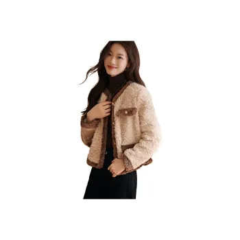 Mo Han Yi Mei Velvet feel Coat Women's Apricot & Coffee