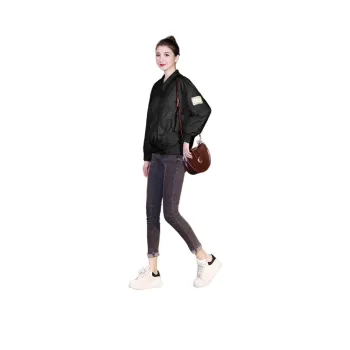 Mo Han Yi Mei Baseball Jacket Women's Black
