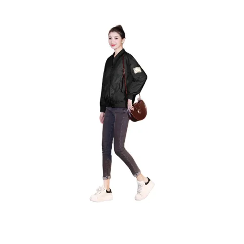 Mo Han Yi Mei Baseball Jacket Women's Black
