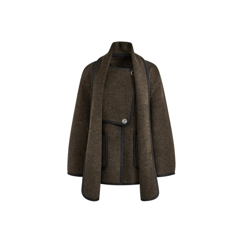 KUOSE Coats Women's Gray Green-0