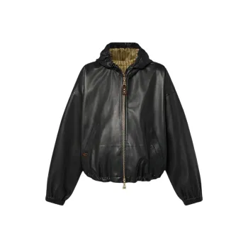 LOUIS VUITTON Leather Hooded Jacket