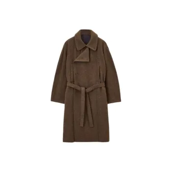Lemaire Asymmetrical Bathrobe Coat 'Brown'