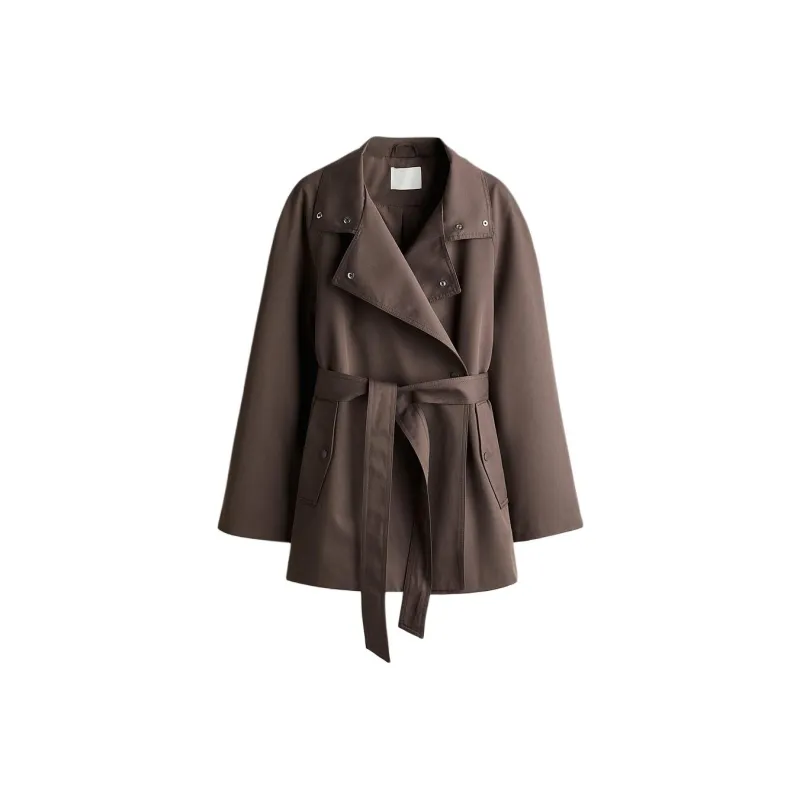 H&M Trench Coat Women's Dark Umber-0