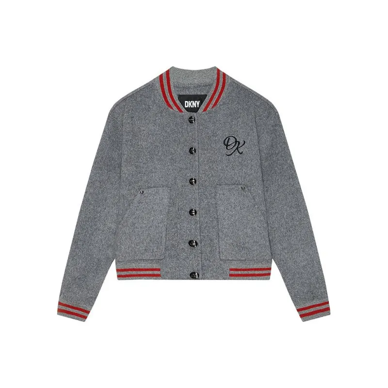 DKNY Baseball Jacket Women's Gray-0