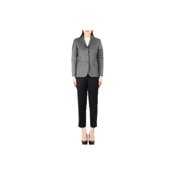 THOM BROWNE High Waisted Straight Leg Pants