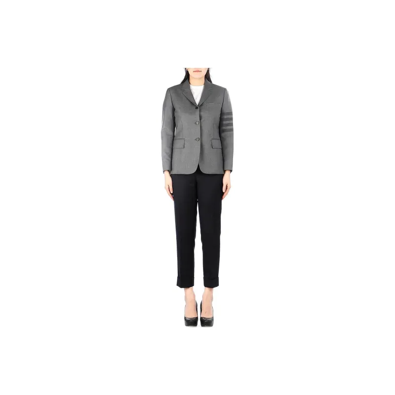 THOM BROWNE High Waisted Straight Leg Pants-0