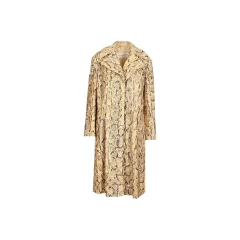 DRIES VAN NOTEN Sequin Snakeskin Coat Beige