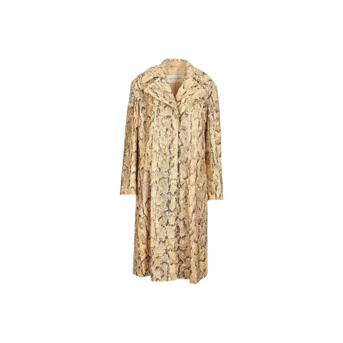 DRIES VAN NOTEN Sequin Snakeskin Coat Beige