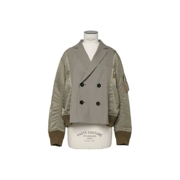 Sacai Suiting X Nylon Twill Jacket 'Taupe'