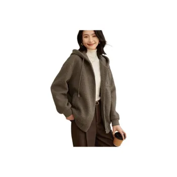 Mo Han Yi Mei Velvet feel Coat Women's Mocha