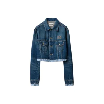 MIU MIU Layered Cropped Denim Jacket