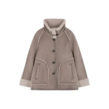 IHIMI Velvet feel Coat Women's Acorn Gray Brown