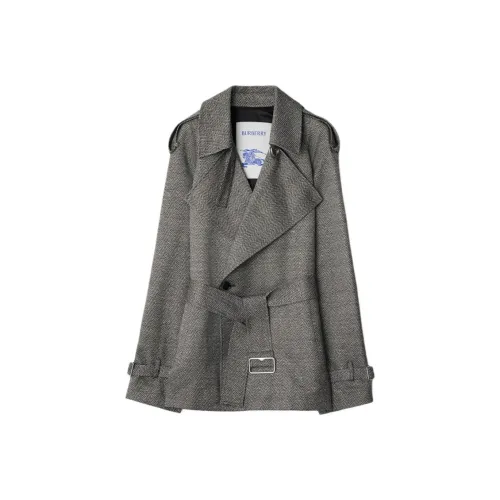 Burberry Chevron Jacquard Belted Trench Coat
