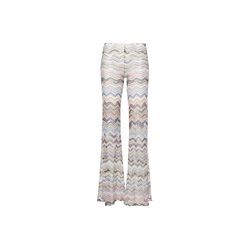 MISSONI Zigzag Lurex Knitted Flared Pants-0