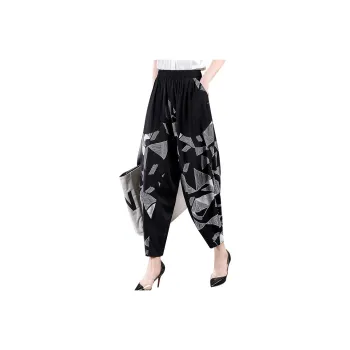 Cypress House Casual Pants Women's Black With White Geometric