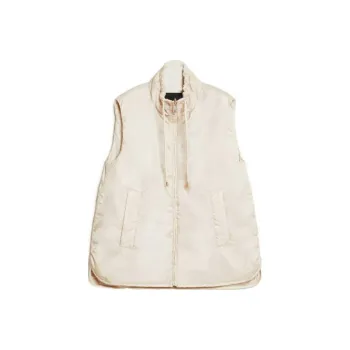 WEEKEND MaxMara Yoro Collection Reversible Water Repellent Canvas Gilet Vest Women's White
