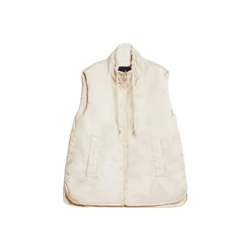 WEEKEND MaxMara Yoro Collection Reversible Water Repellent Canvas Gilet Vest Women's White-0