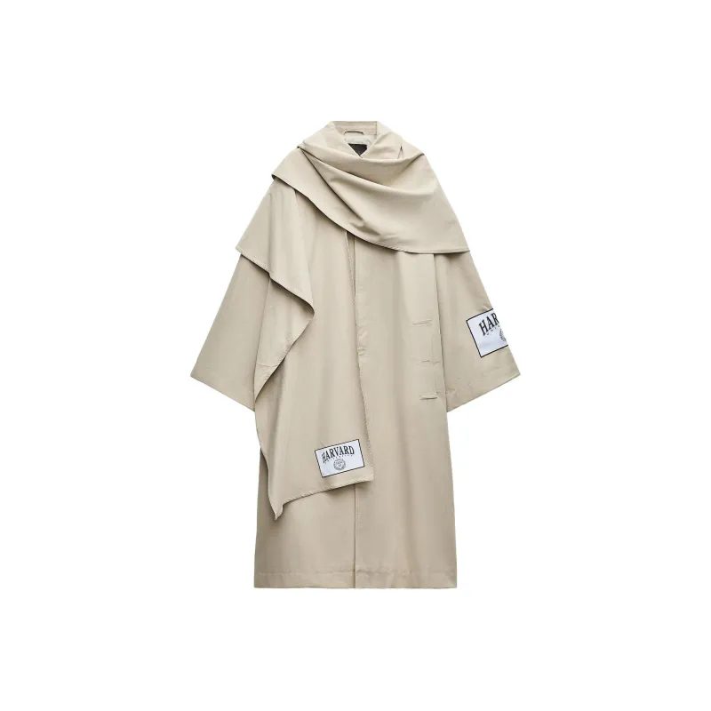 ZARA Trf Trench Coat Women's Light Green-0