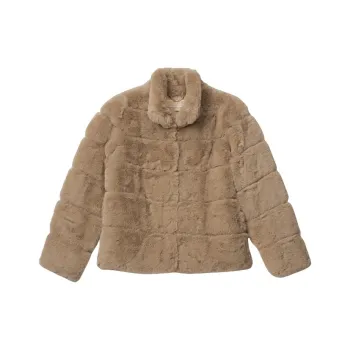 MICHAEL KORS F24 Stand Collar Fuzzy Velvet Jacket Women's