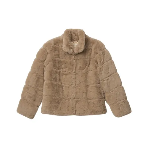 MICHAEL KORS F24 Stand Collar Fuzzy Velvet Jacket Women's