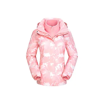 CAMEL Water-Resistant Windproof Breathable Wear-Resistant Warm Windbreaker Jacket Women's Coral Pink Print