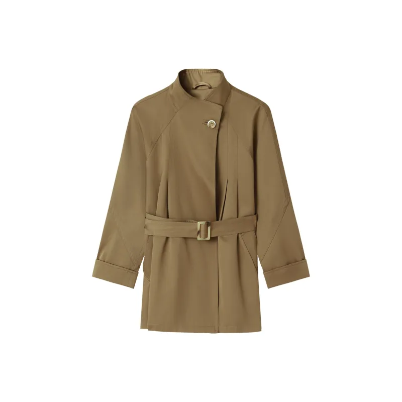 THE SEA LIFE Trench Coat Women's Coffee Brown-0