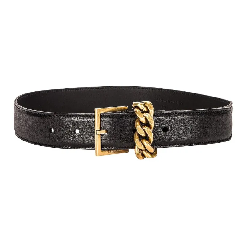 Burberry Genuine Leather Belts Women's Black Width 1CM-0