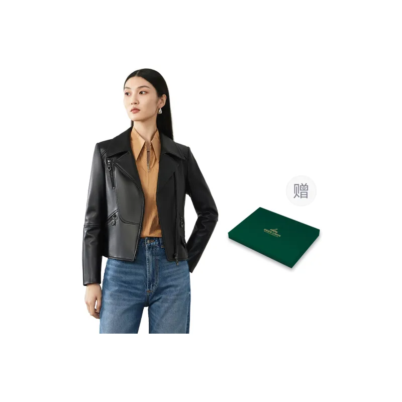 FORTEI Leather Jacket Women's Black-0