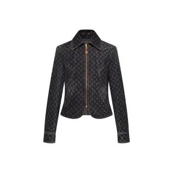 LOUIS VUITTON Monogram Denim Zip Up Jacket