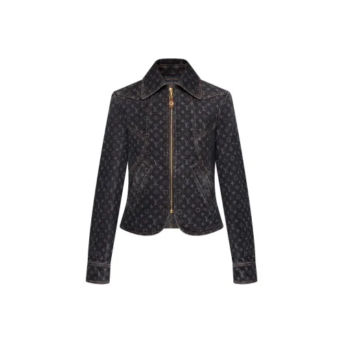 LOUIS VUITTON Monogram Denim Zip Up Jacket