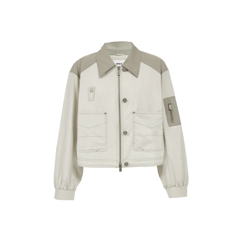 ONLY Cropped Coat Women's C48 Silver Fox Gray-0