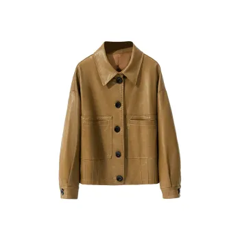FORTEI Leather Jacket Women's Yellow