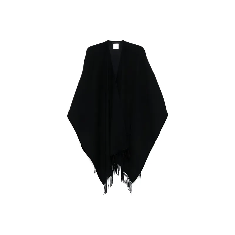 Valentino Open Front Fringed Edge Cape-0