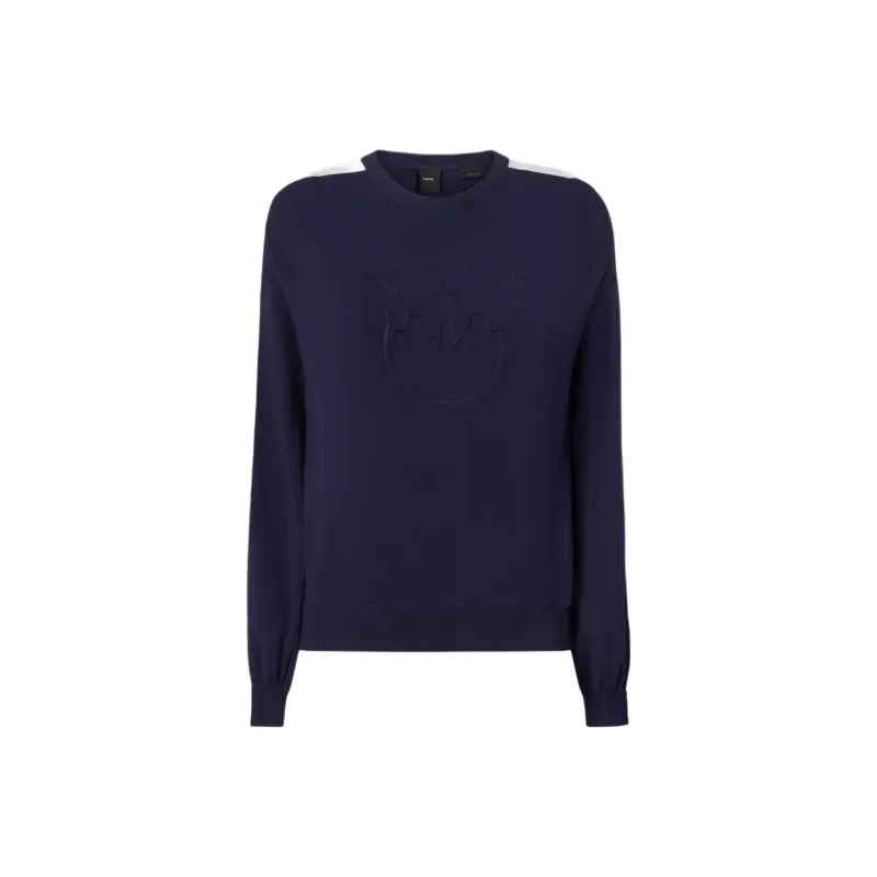 PINKO Emporio Raised Logo Wide Sleeves Crew Neck Sweatshirt-0