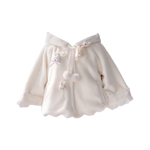 BAOLEGEMAO Woolen Velvet Jacket Women's White