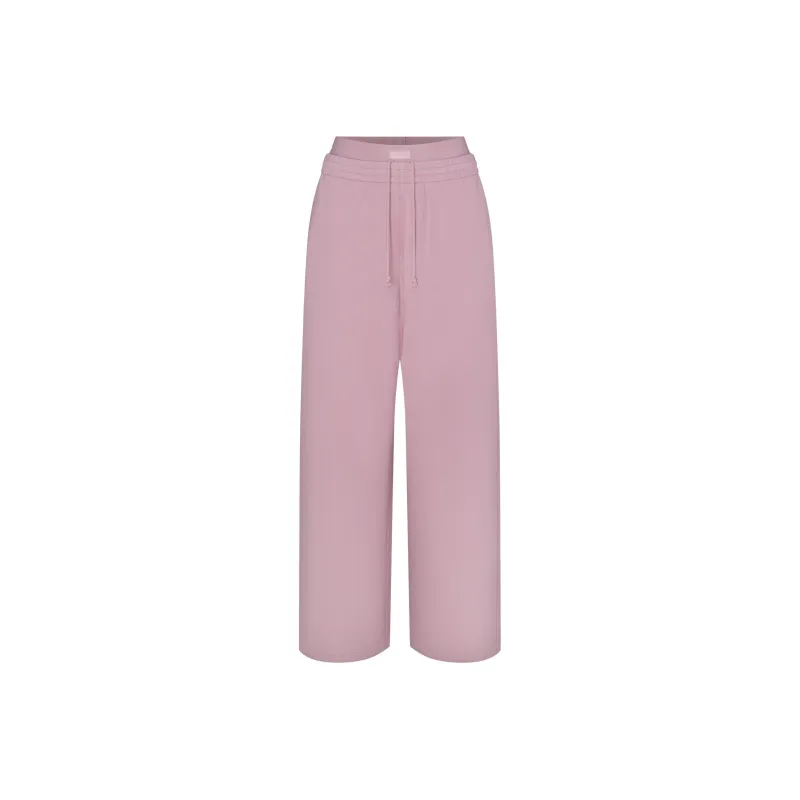 SKIMS FW24 COTTON FLEECE OVERSIZED DOUBLE WAISTBAND PANT Casual Pants Women's DUSK/Nightfall Color-0