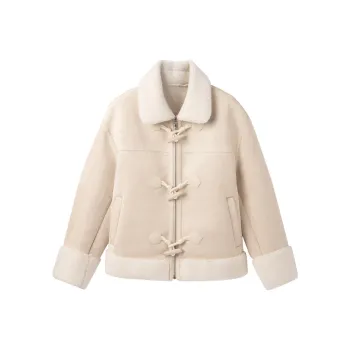 LEDIN Velvet feel Coat Women's Starlight Beige Yellow
