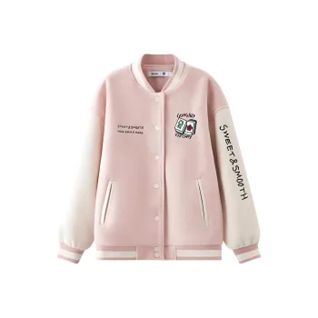 Three Blessings x RICH FLOWER Baseball Jacket Women's Pink