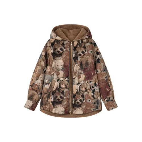 UOOYAA Velvet Jackets Women's Print