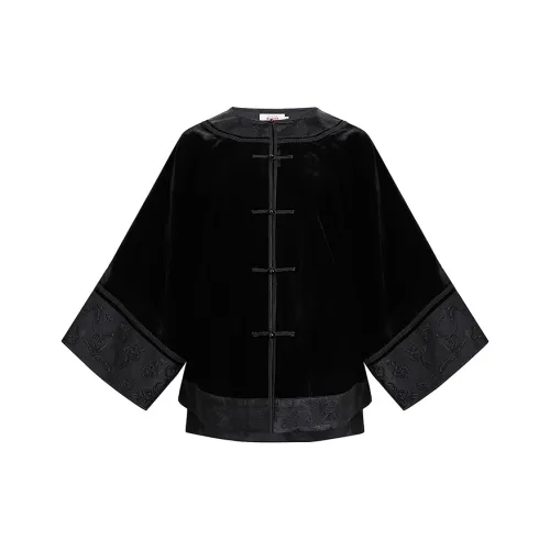 A LIFE ON THE LEFT Cropped Coats Women's Jet Black
