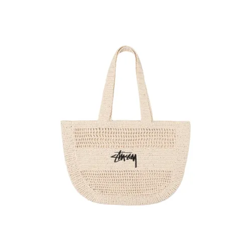 Stussy Polypropylene Tote Bag, Shopping Bag, Shoulder Bag, Handbag Unisex Ivory White