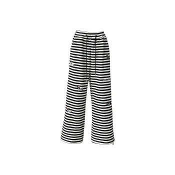 HTHK Casual Pants Women's Striped Embroidery