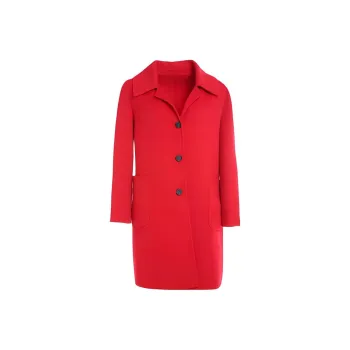 QIAOWANNI Coats Women's Vibrant Red