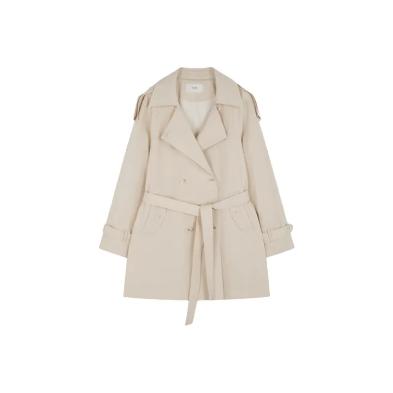 Mo Han Yi Mei Trench Coat Women's Cream White-0