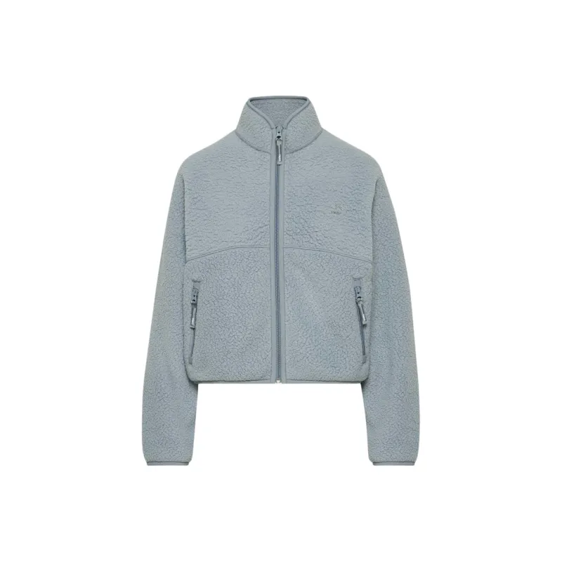 ARITZIA Tna Polartec Thermal Pro Mockneck Zip-up Velvet-feel Coat Women's Shady Blue/Dark Blue-0