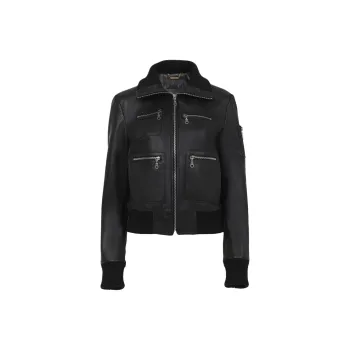 Chloé Zip Up Short Leather Jacket